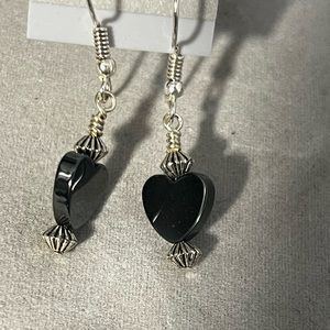 New Hemetite earrings with silver hooks
